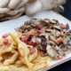 Roasted oyster mushroom with noodles