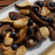 Grilled mushrooms with blueberries